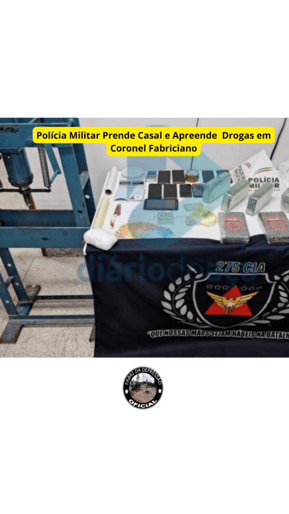 Polícia Militar Prende Casal e Apreende R$ 500 Mil em Drogas em Coronel Fabriciano 1 policia militar prende casal e apreende r 500 mil em drogas em coronel fabrician 1