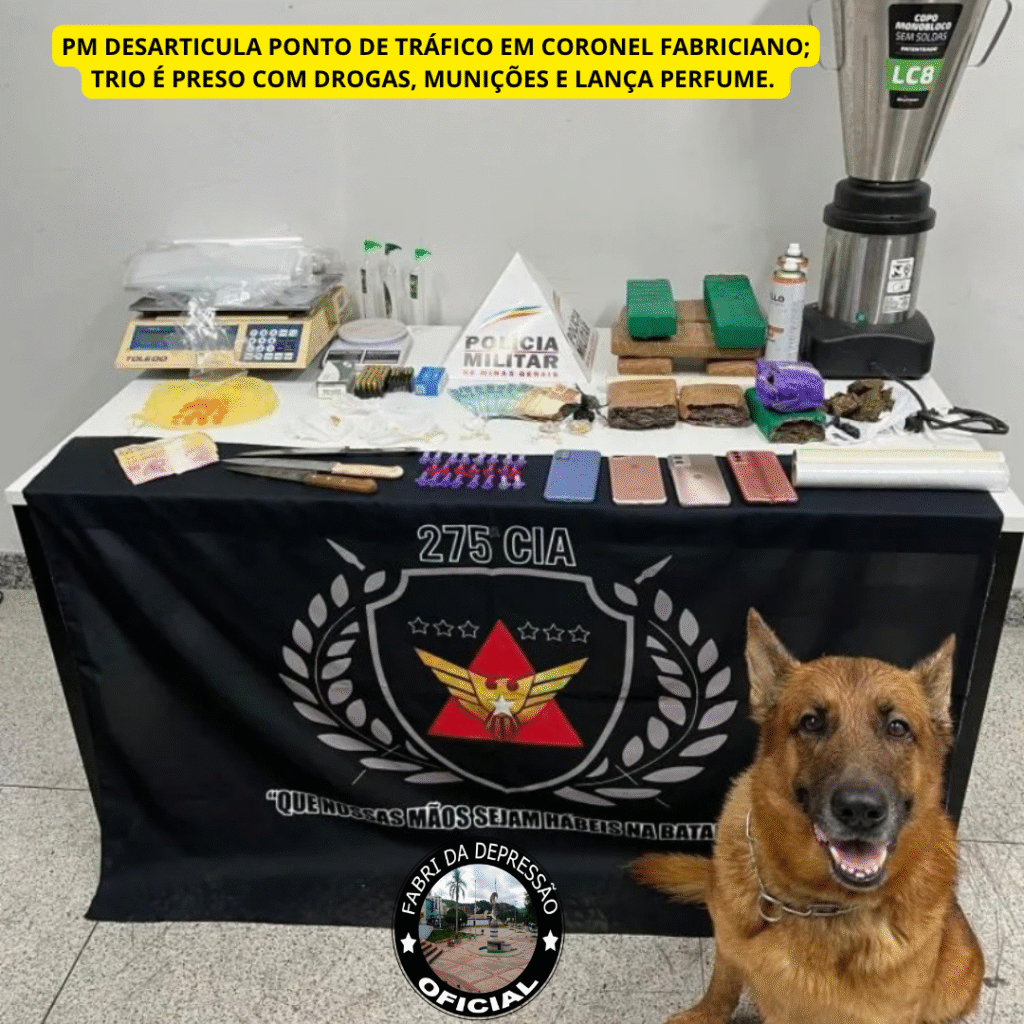 🚨 PM desarticula ponto de tráfico em Coronel Fabriciano; trio é preso com drogas, munições e lança-perfume 2 homen foi soterrado hoje no bairro recanto verde 1