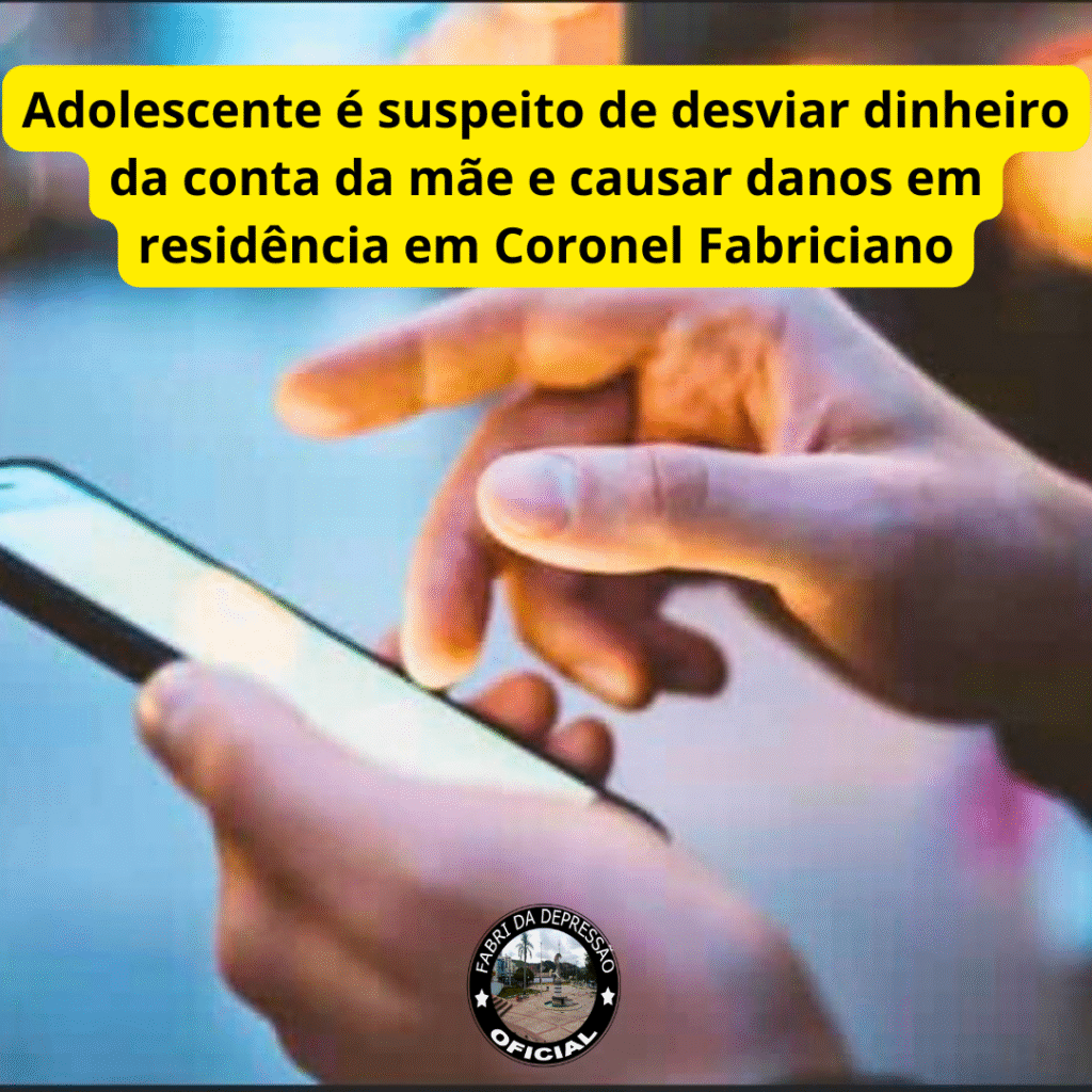 Adolescente é suspeito de desviar dinheiro da conta da mãe e causar danos em residência em Coronel Fabriciano 10 homen foi soterrado hoje no bairro recanto verde 11