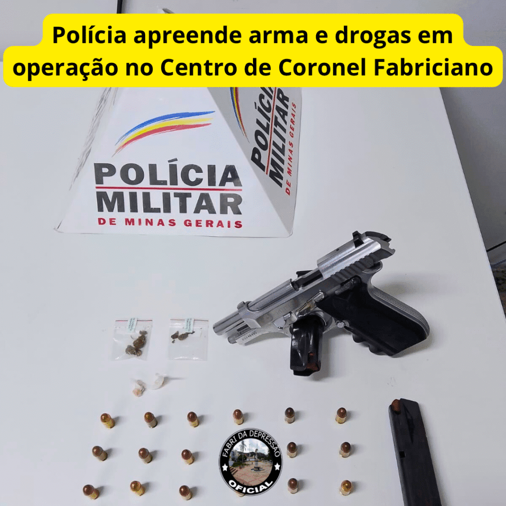 Polícia apreende arma e drogas em operação no Centro de Coronel Fabriciano 8 homen foi soterrado hoje no bairro recanto verde 2 2