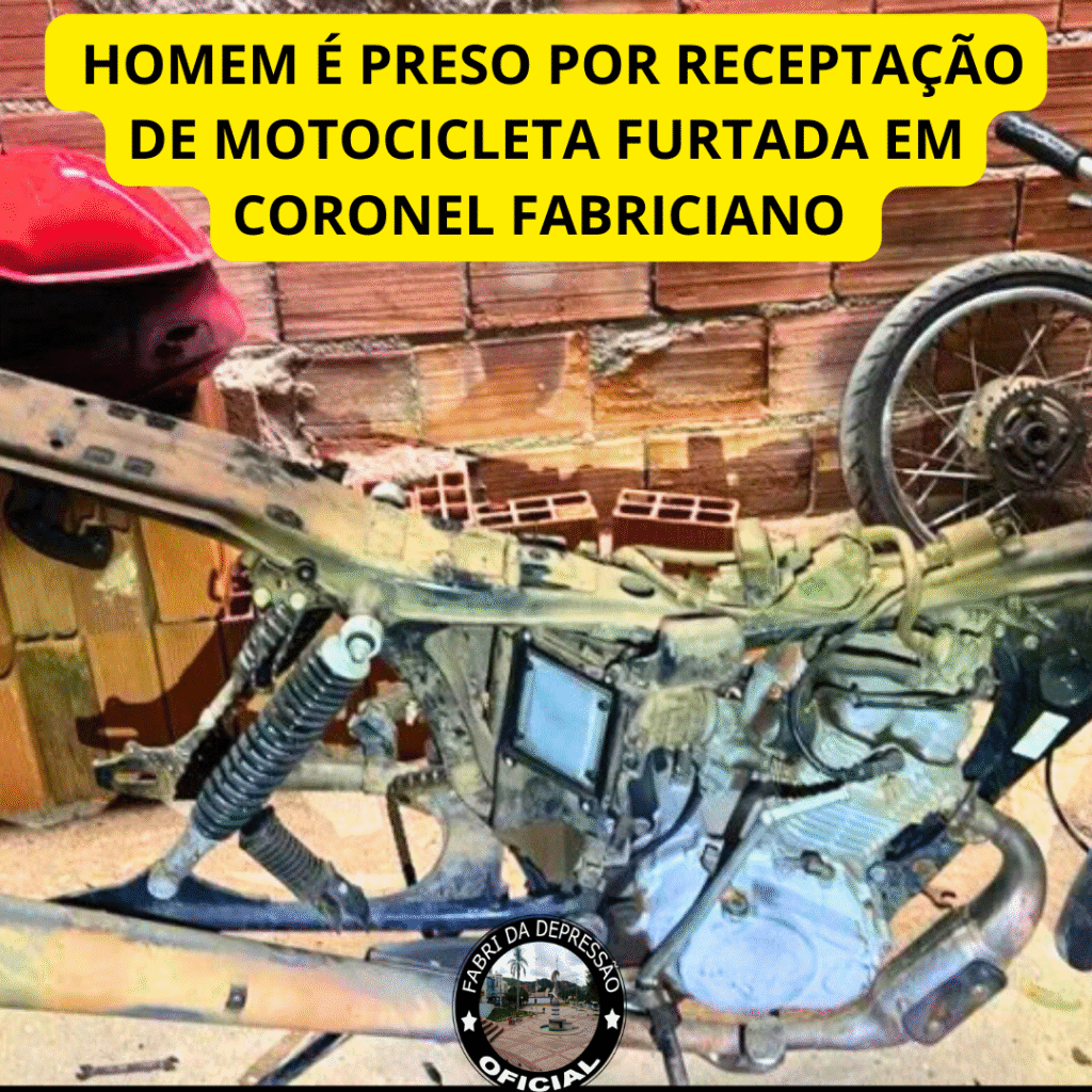 Homem é preso por receptação de motocicleta furtada em Coronel Fabriciano 8 homen foi soterrado hoje no bairro recanto verde 3