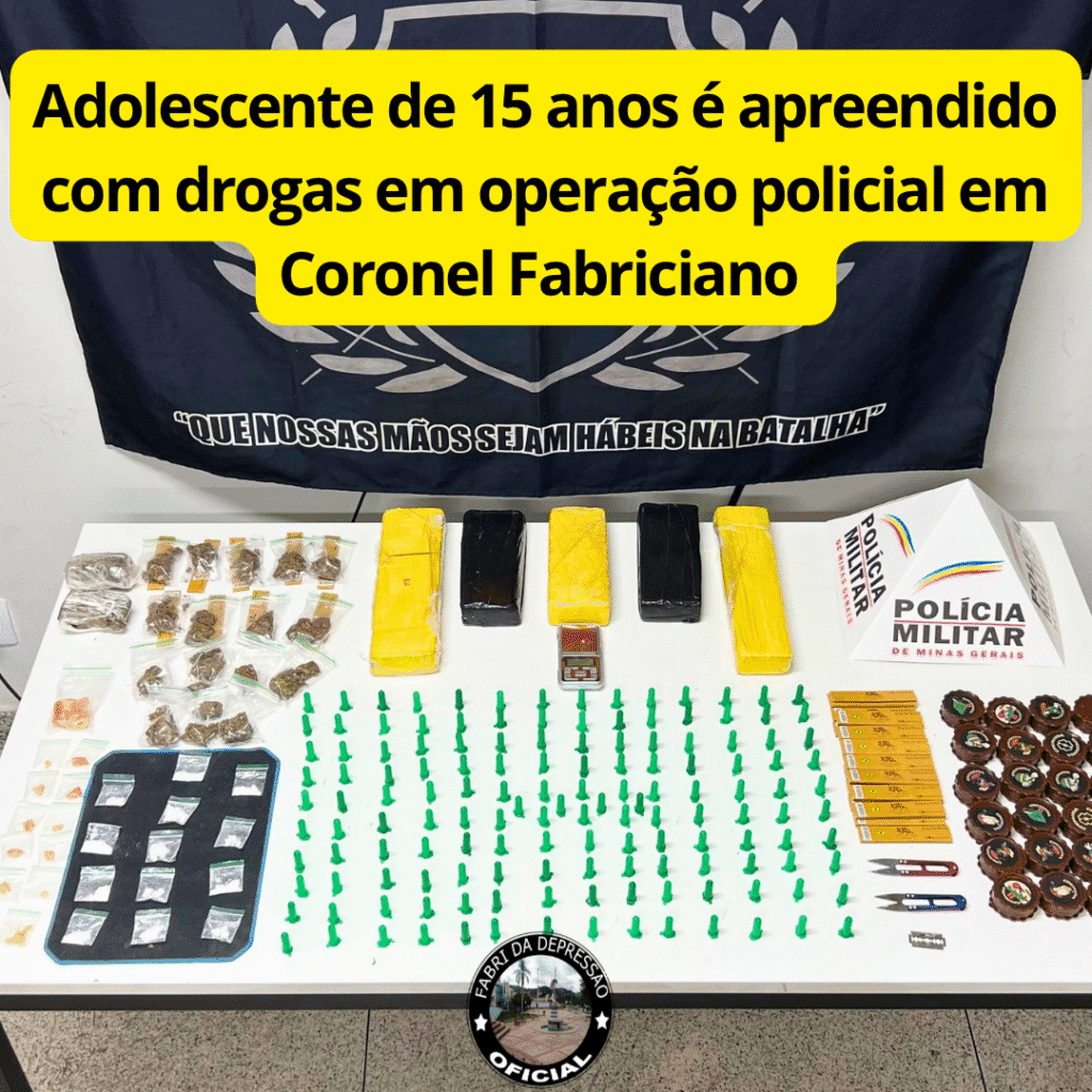 Adolescente de 15 anos é apreendido com drogas em operação policial em Coronel Fabriciano 1 homen foi soterrado hoje no bairro recanto verde 3 1
